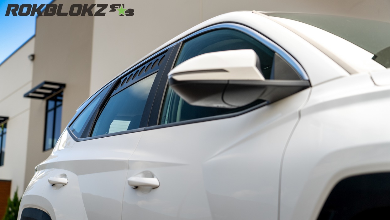 2022-2024 Hyundai Tucson Featuring Rokblokz Single Row Window Vents - from below