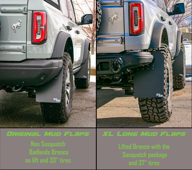 2021 Bronco Badlands ft Rokblokz XL LONG Mud flaps - Original VS XL