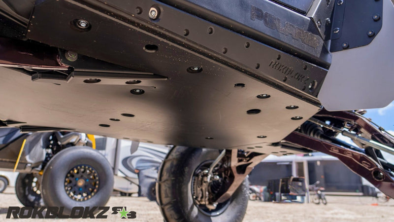 2022 Polaris RZR PRO R featuring Rokblokz Ultimate Skid Plate System - Integrated Rock Rail