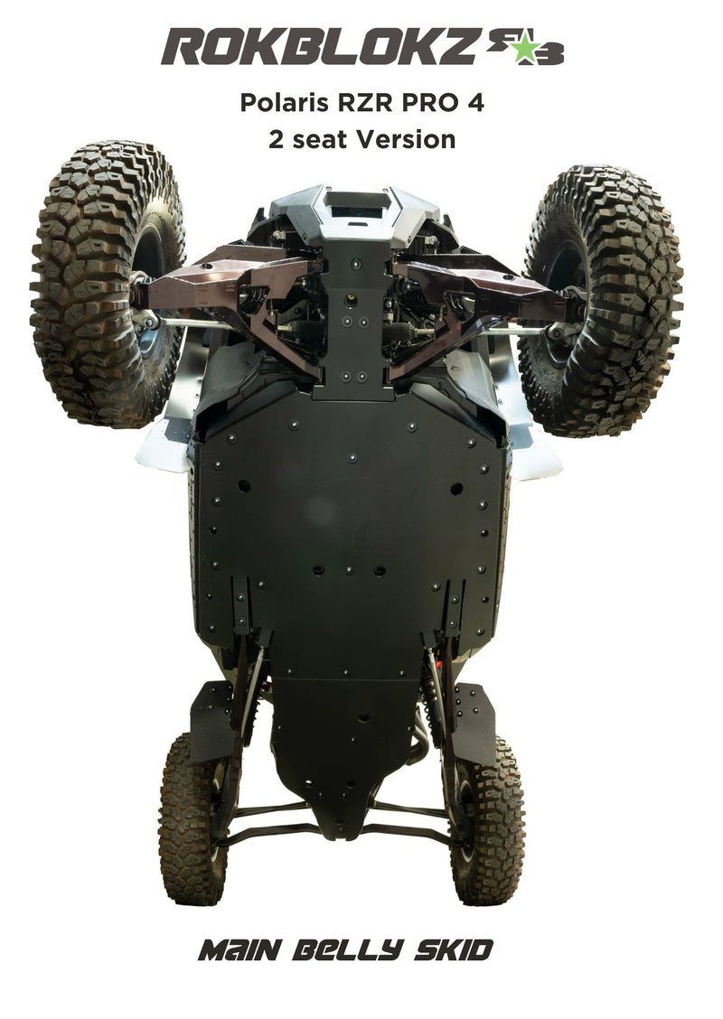 2022 Polaris RZR PRO R featuring Rokblokz Ultimate Skid Plate System Full Underbelly