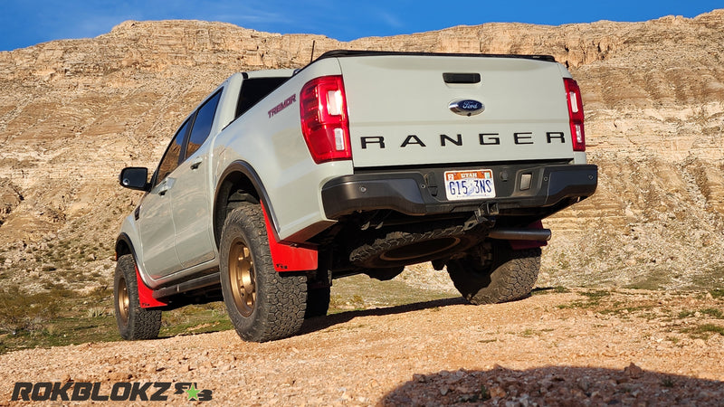 2019 Ford Ranger Tremor Ft Rokblokz Rally Mud Flaps Original size - rear 3/4 view
