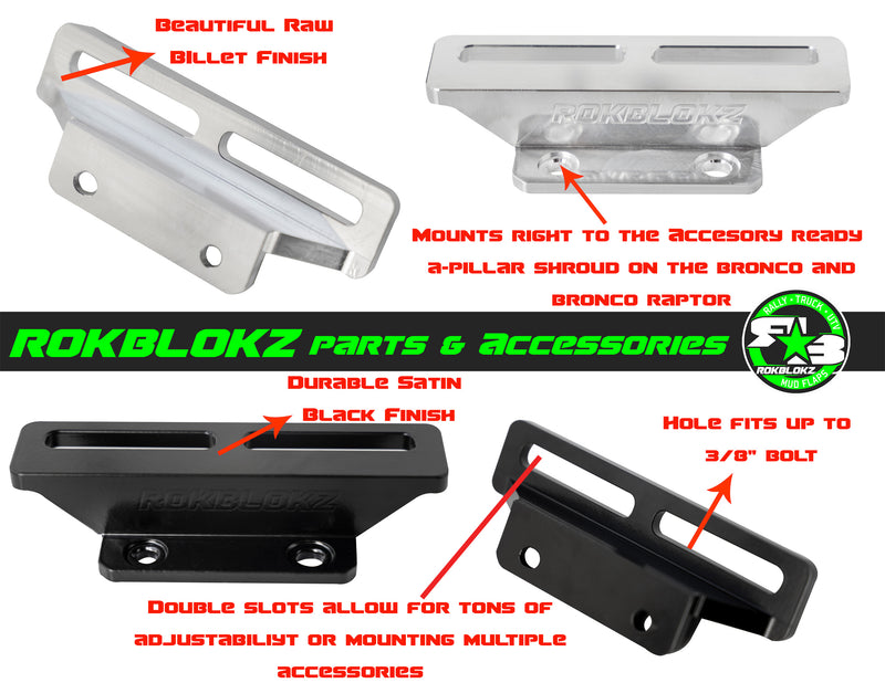 A-Pillar Light mount for 2021+ Ford Bronco & 2022+ Bronco Raptor