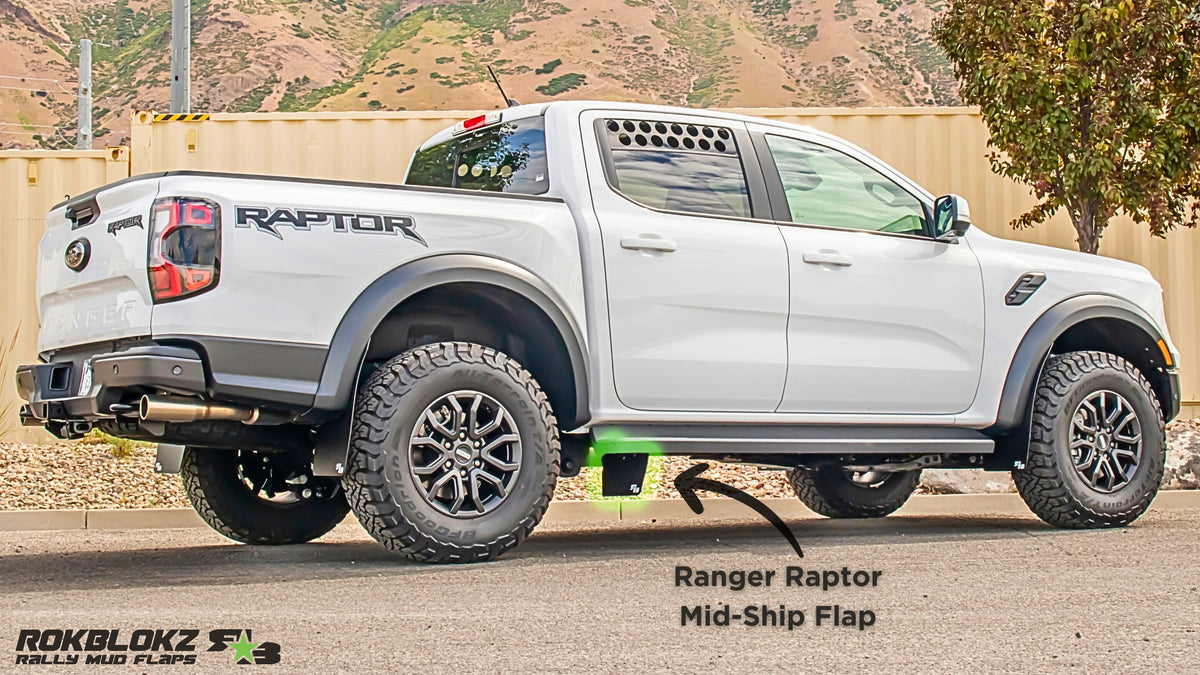 Ford Ranger RAPTOR 2024+ Mid-Ship Mud Flaps — RokBlokz