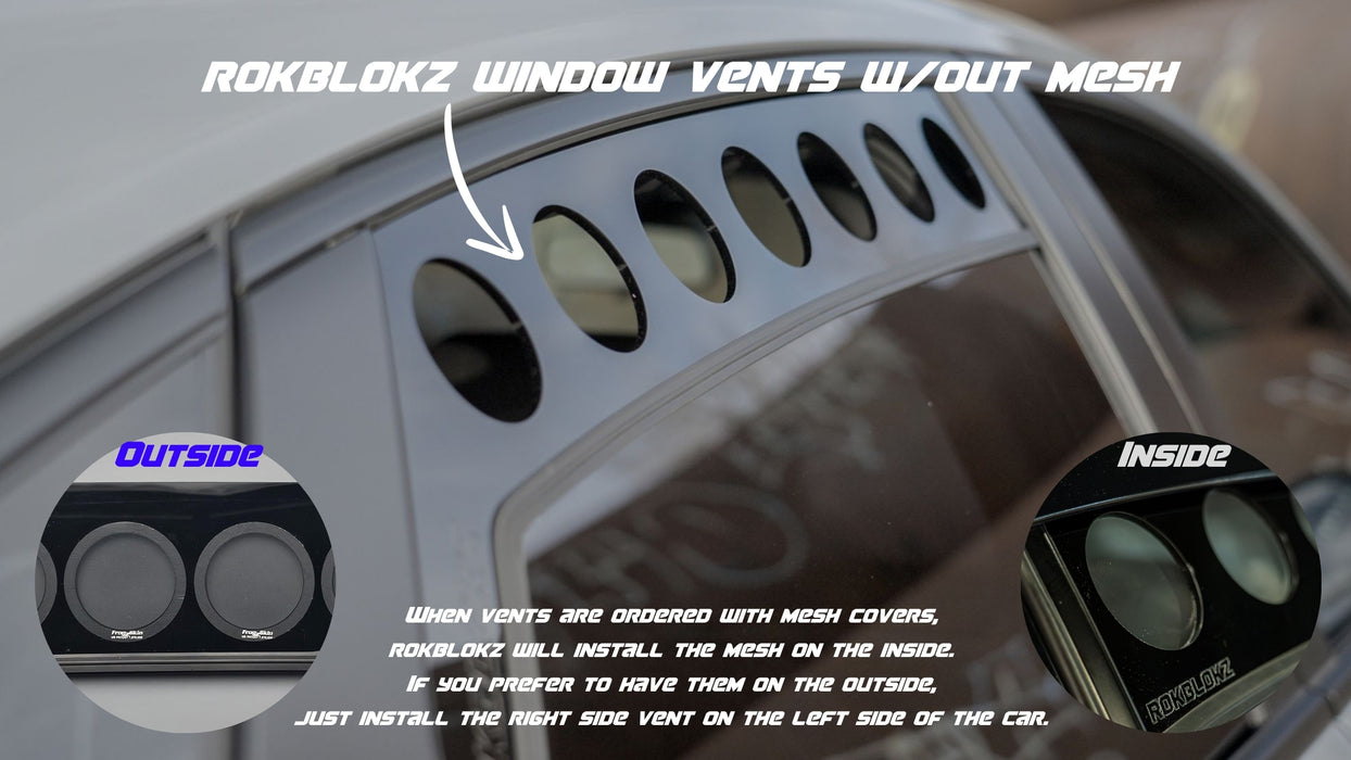 Rokblok Window Vent with and without hydrophobic mesh