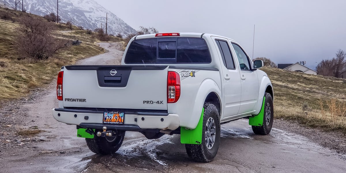Topcn-autoparts 4-Piece Front & Rear Mud Flaps Splash Guards For 2005-2016 Nissan Frontier - Black PP Plastic With Hardware