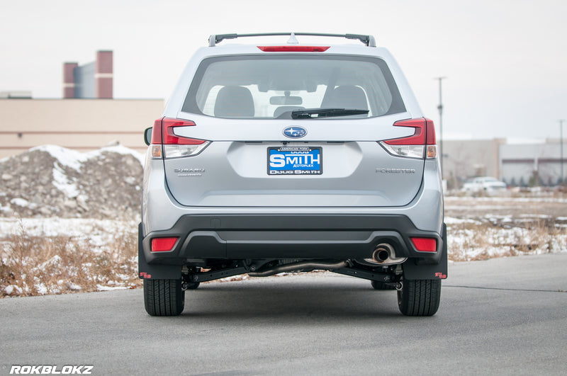 19 Forester featuring Rokblokz Mud Flaps in Black w/ Red logo Original length