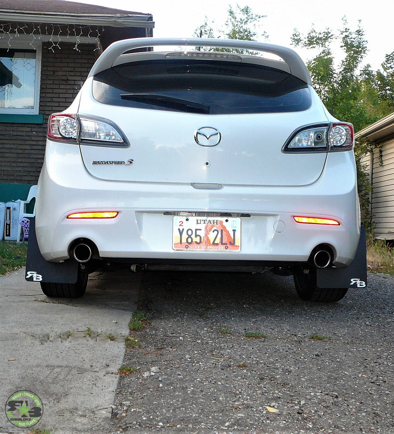 2013 Mazda Speed3 Ft Rokblokz Rally Mud Flaps - rear view