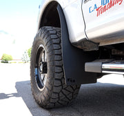 2019 Ford F350 Featuring Rokblokz Rally Style Mud Flaps - Front from another angle