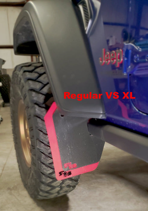 Jeep Wrangler Rubicon JL with 3.5" Lift and 37" tires on Method wheels XL flaps VS Regular