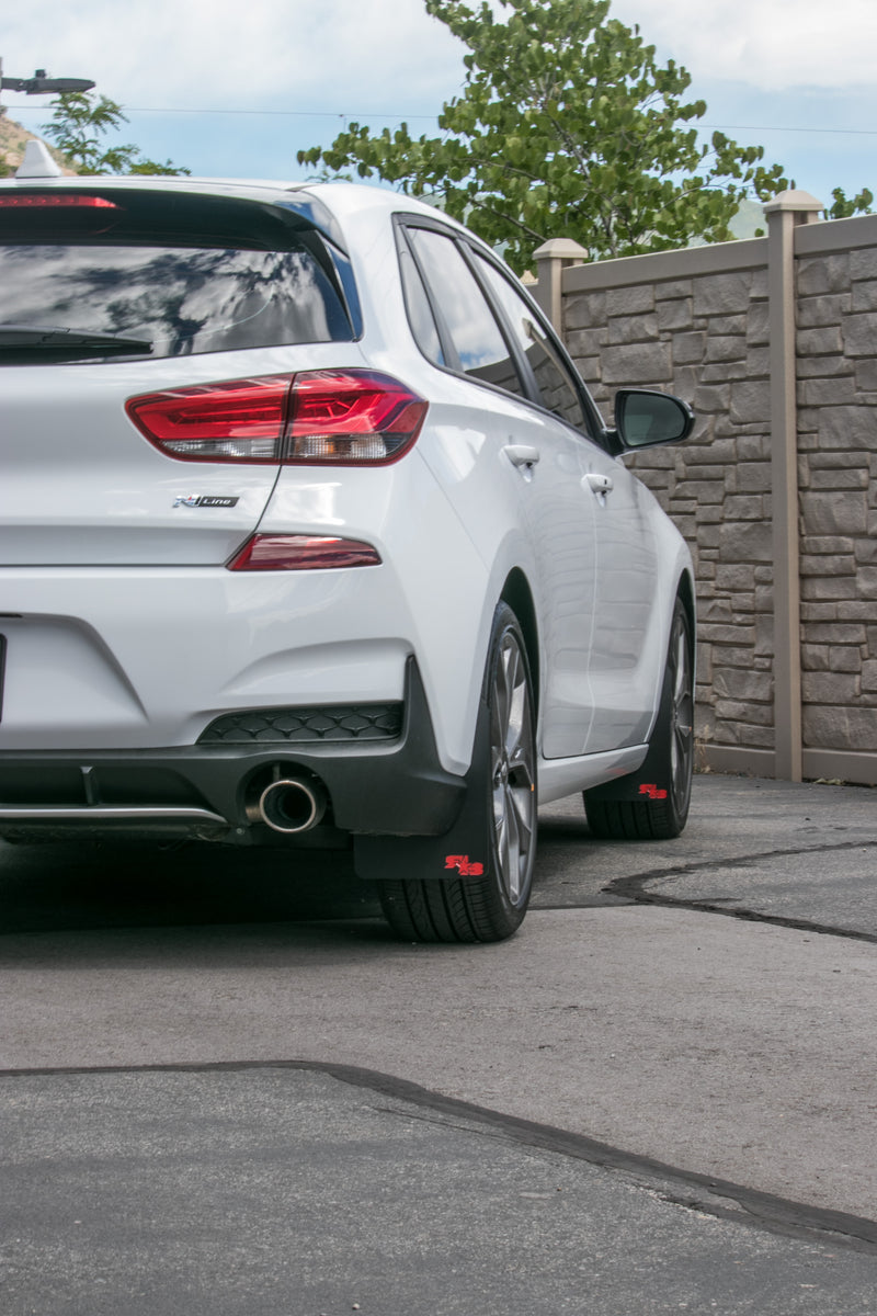 2019 Elantra Featuring ORIGINAL length Rokblokz Mud flaps in Black