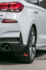 2019 Elantra Featuring ORIGINAL length Rokblokz Mud flaps in Black