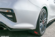 2020 Kia Forte GT Featuring Rokblokz Mud Flaps in Black w/ Red logo - Rear flap 2