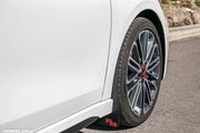 2020 Kia Forte GT Featuring Rokblokz Mud Flaps in Black w/ Red logo - Front Flap