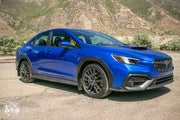 2022 Subaru WRX Featuring Rokblokz Rally Mud Flaps in Black - Front View