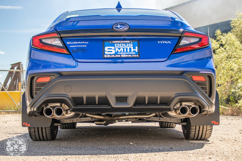 2022 Subaru WRX Featuring Rokblokz Rally Mud Flaps in Black - rear view