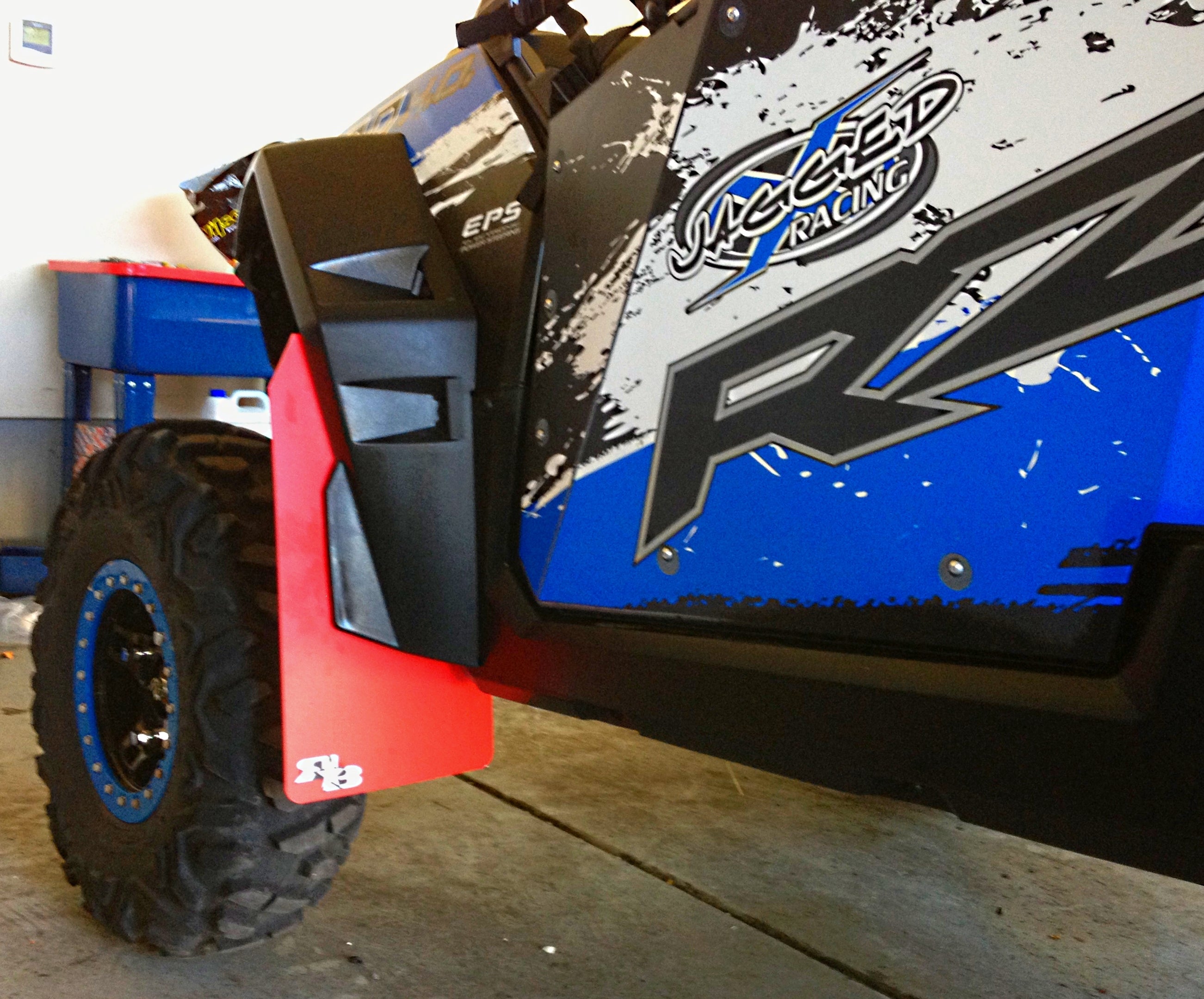 Polaris RZR 900, RZR 4 900, 11-14 Mud Flaps, FRONT — RokBlokz