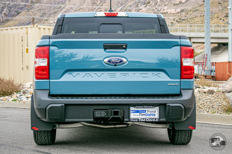 2022+ Ford Maverick Featuring Rokblokz Rally Mud Flaps - rear view