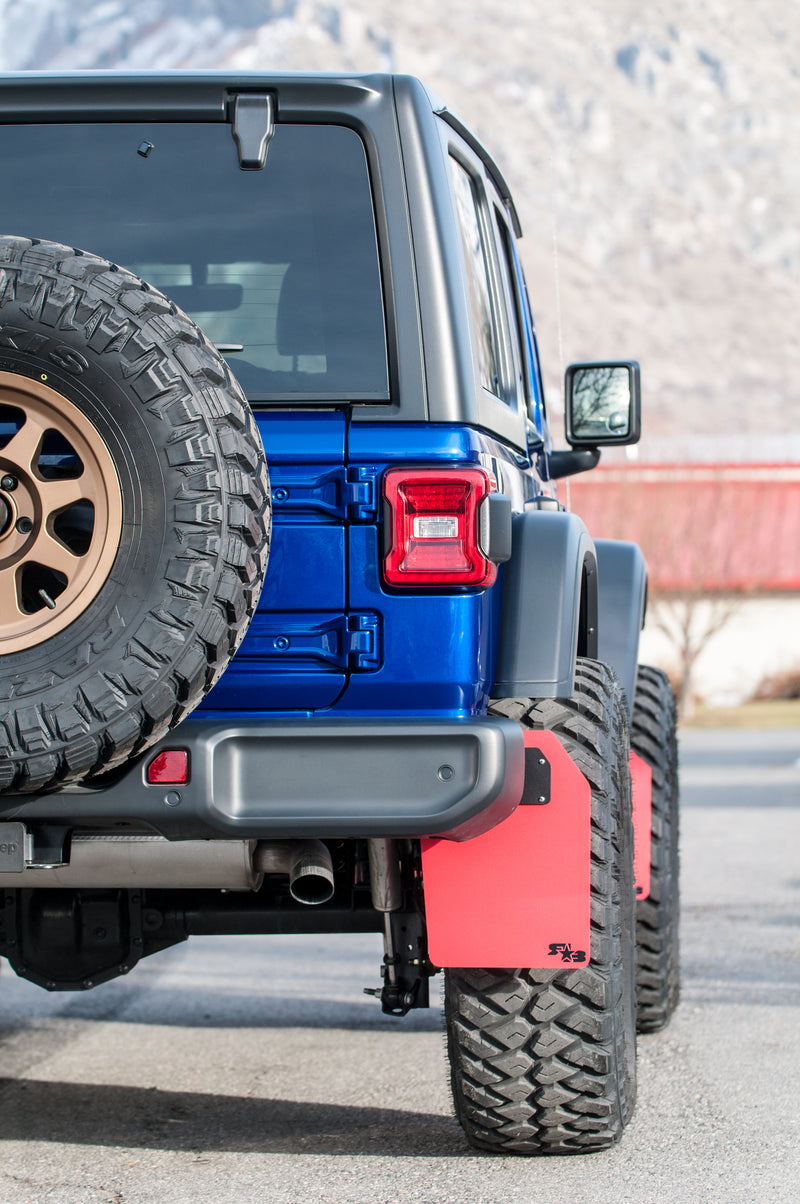 Jeep Wrangler (JL, JLU) 2018+ Quick Release Mud Flaps - HALF KIT