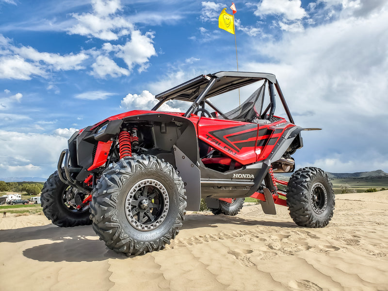 RokBlokz 2019+ Honda Talon 1000 R 1000 X featuring Mud Flaps/fender extension kit - front driver view