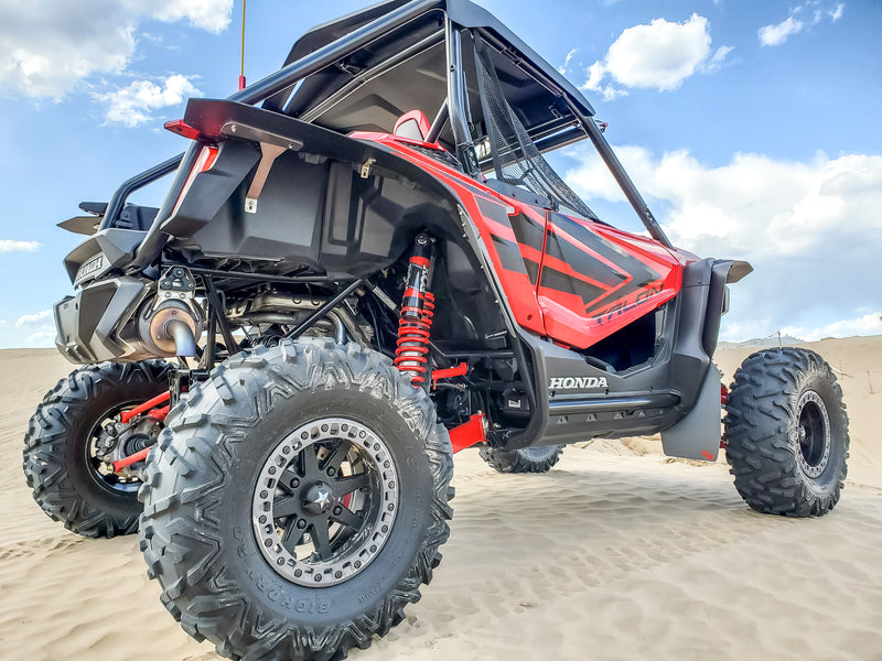 RokBlokz 2019+ Honda Talon 1000 R 1000 X featuring Mud Flaps/fender extension kit - rear 3/4 view