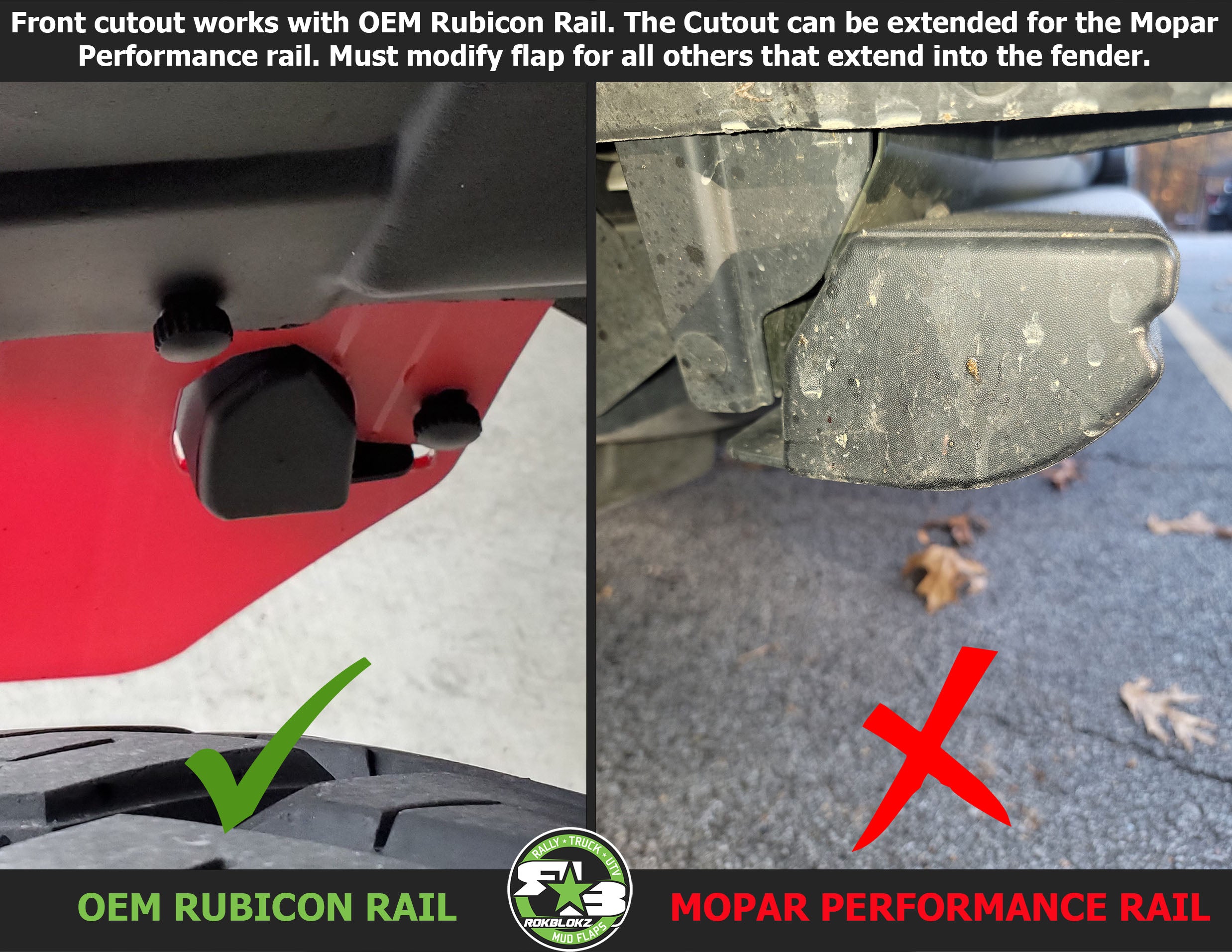 VKB Gladiator NXT EVO Standard 右手用 本体 Jeep Gladiator (JT) 2020+ Mud Flaps - FRONT ONLY — RokBlokz