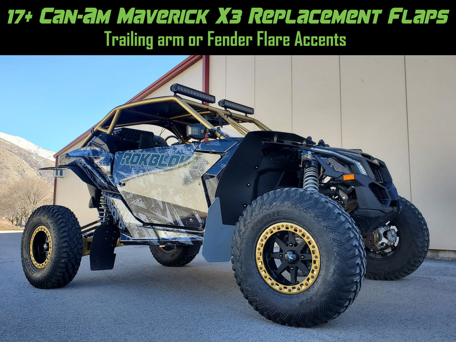 Maverick X3 Replacement Flaps - TRAILING ARM FLAPS or FLARE ACCENTS