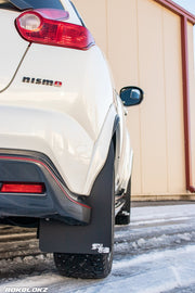 10-17 Nissan Juke NISMO featuring Rokblokz Rally Mud Flaps - Passenger side