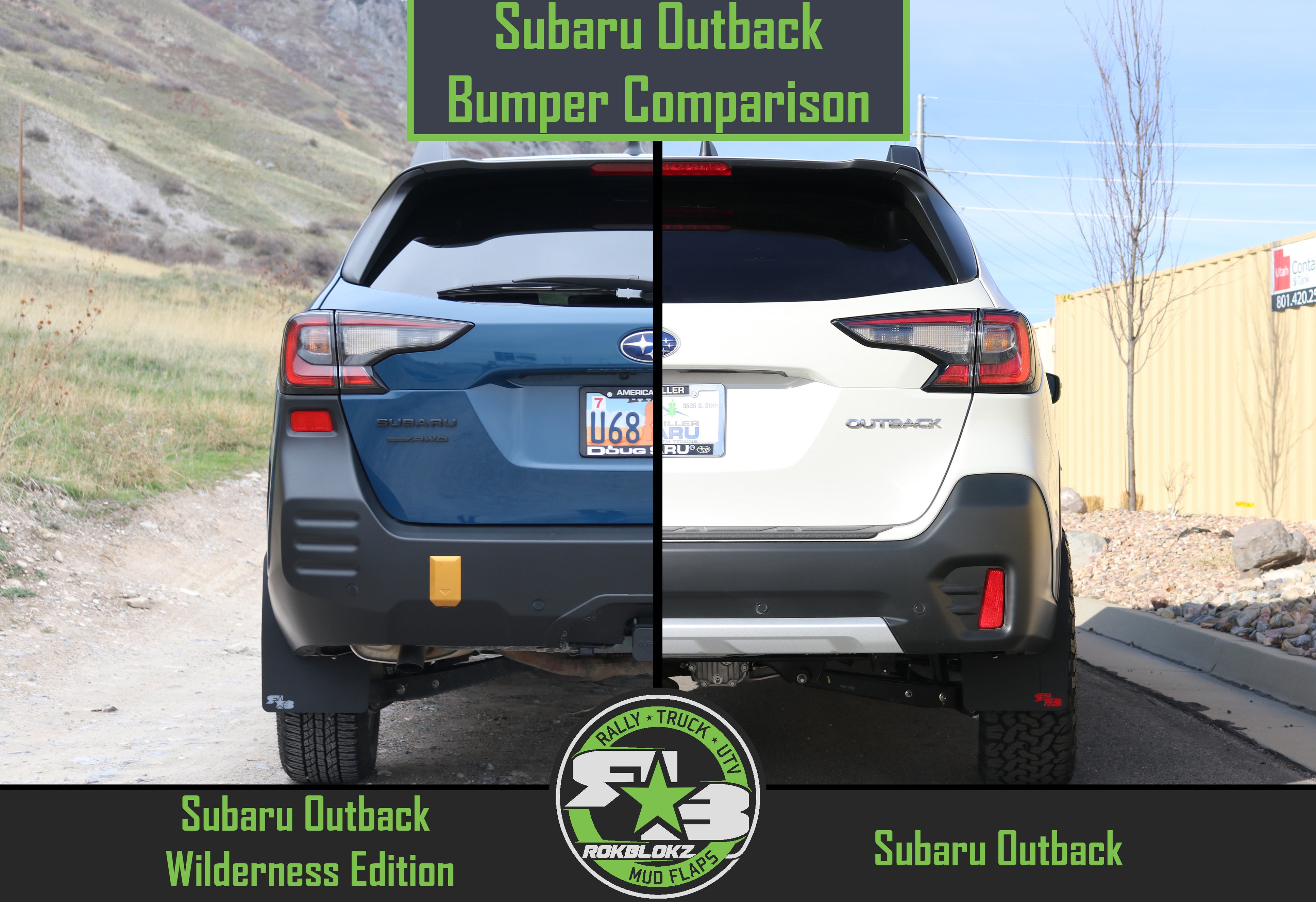 Subaru Outback WILDERNESS 2021+ Rally Mud Flaps — RokBlokz
