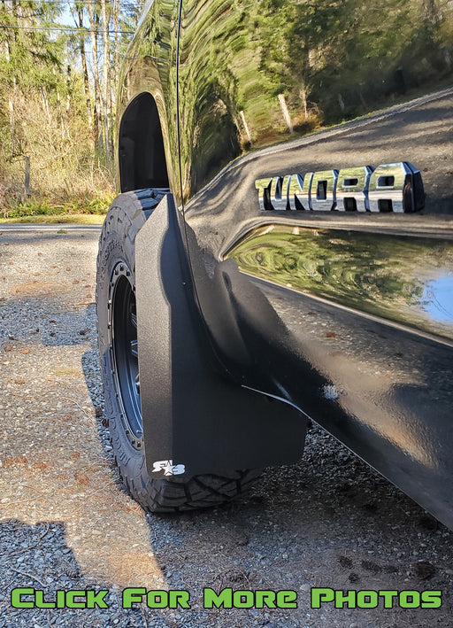2008-2019 Toyota Tundra ft Rokblokz XL Mud Flaps in Black w/ White Logos